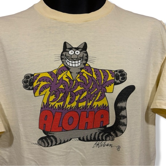 Vintage 80s B.Kliban Cat Art T-Shirt - Picture 2 of 3